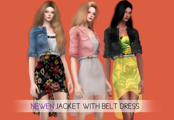 Sims 4 Jacket With Belt Dress at NEWEN