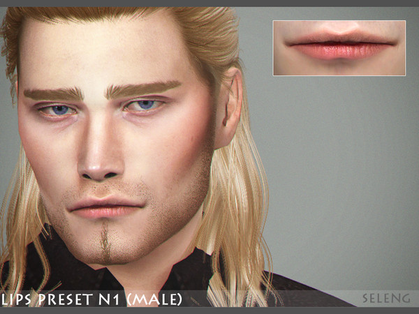 Sims 4 Lips Preset N1 (male) by Seleng at TSR