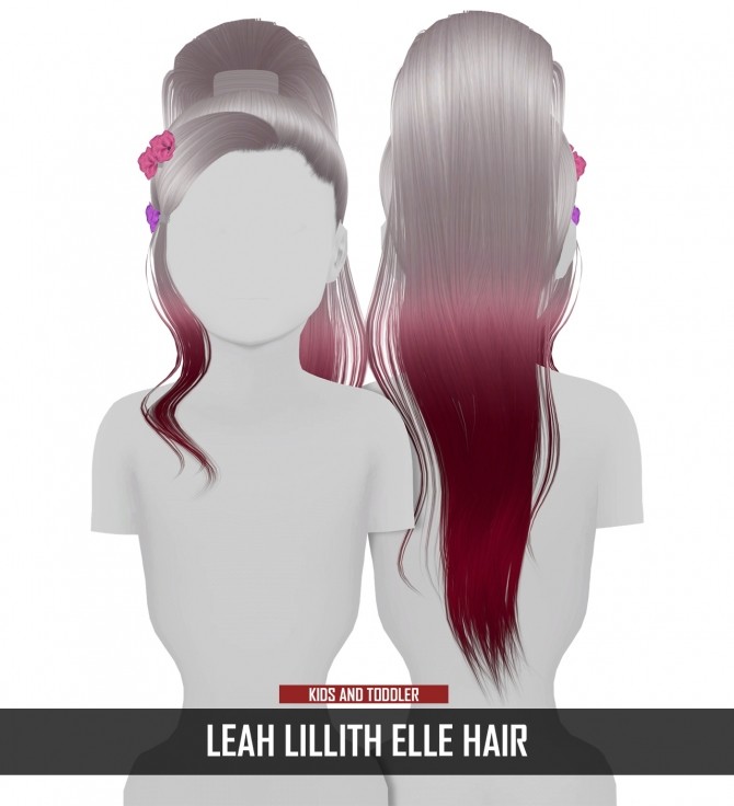 Sims 4 LEAH LILLITH ELLE HAIR KIDS AND TODDLER by Thiago Mitchell at REDHEADSIMS