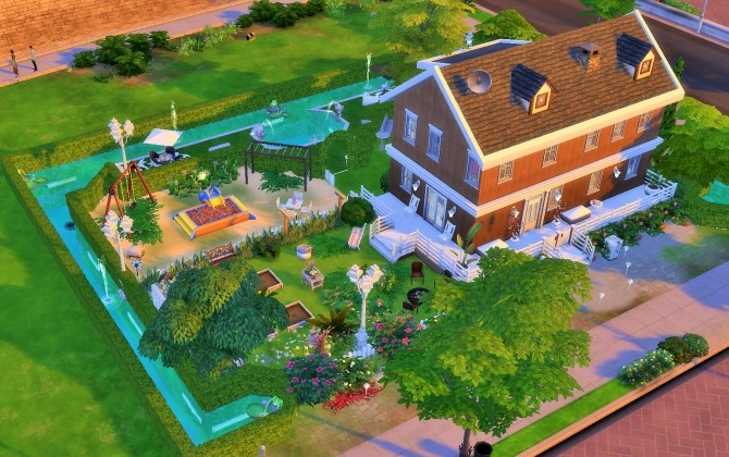 Sims 4 Home with big pool by heikeg at Mod The Sims