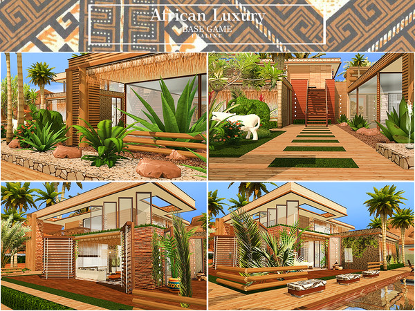 Sims 4 African Luxury house by Pralinesims at TSR