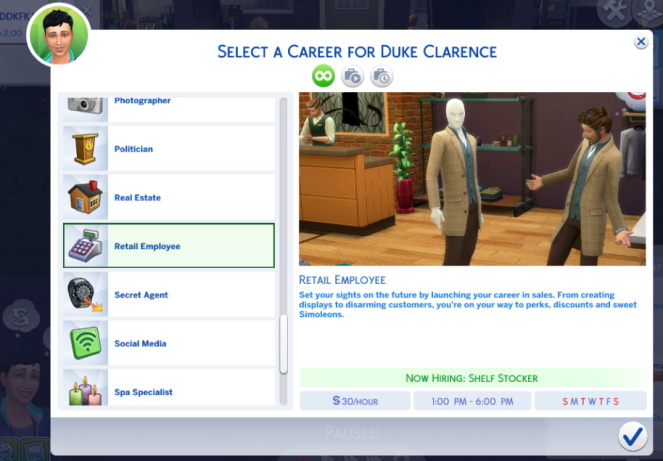 Sims 4 Part Time Retail Career (P) at Sims Lover