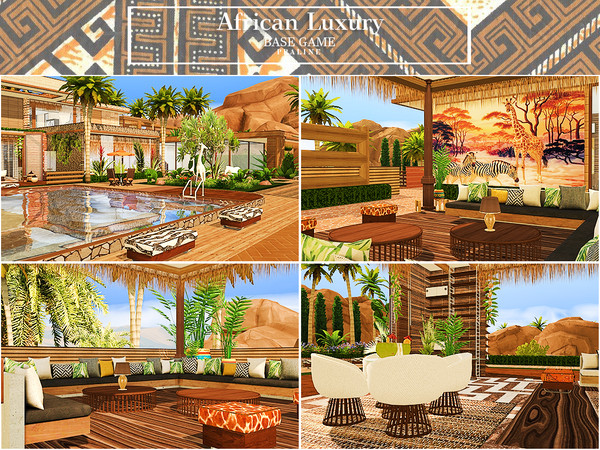 Sims 4 African Luxury house by Pralinesims at TSR