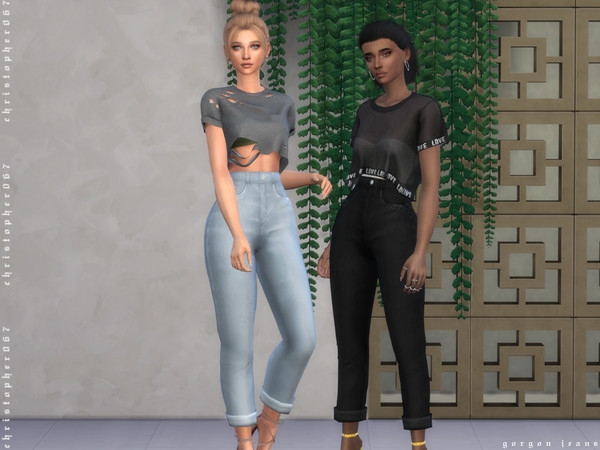 Sims 4 Gorgon Jeans by Christopher067 at TSR