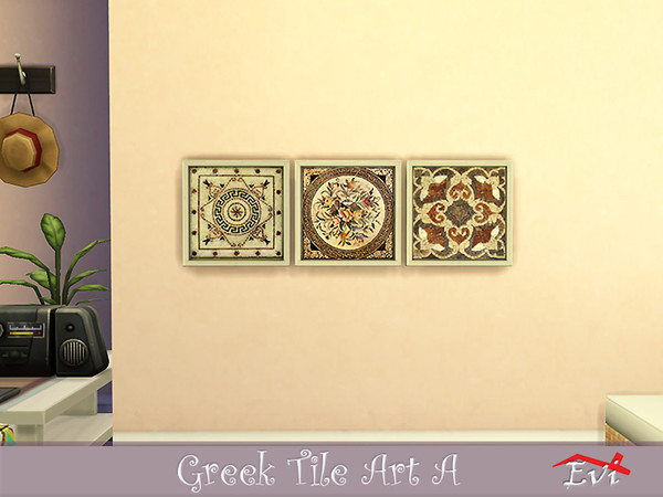 Sims 4 Greek Tile Art by evi at TSR