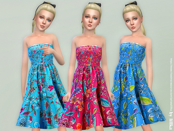 Sims 4 Girls Dresses Collection P119 by lillka at TSR