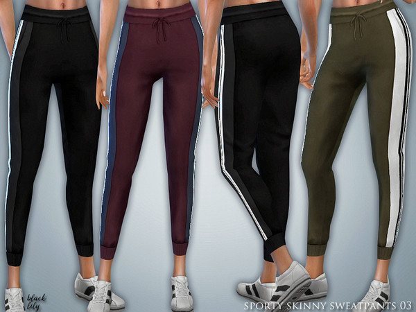 Sims 4 Sporty Skinny Sweatpants 03 by Black Lily at TSR