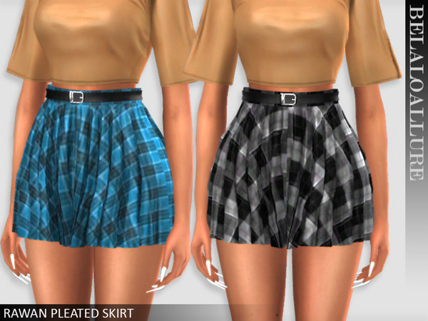 Sims 4 Belaloallure Rawan pleated skirt by belal1997 at TSR