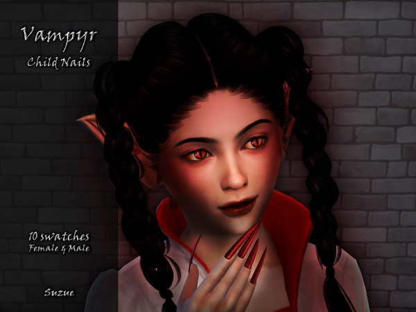 Sims 4 Vampyr Child Nails by Suzue at TSR