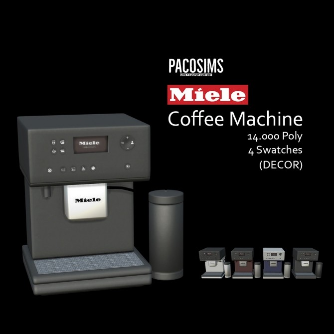 Sims 4 COFFEE MACHINE DECOR (P) at Paco Sims