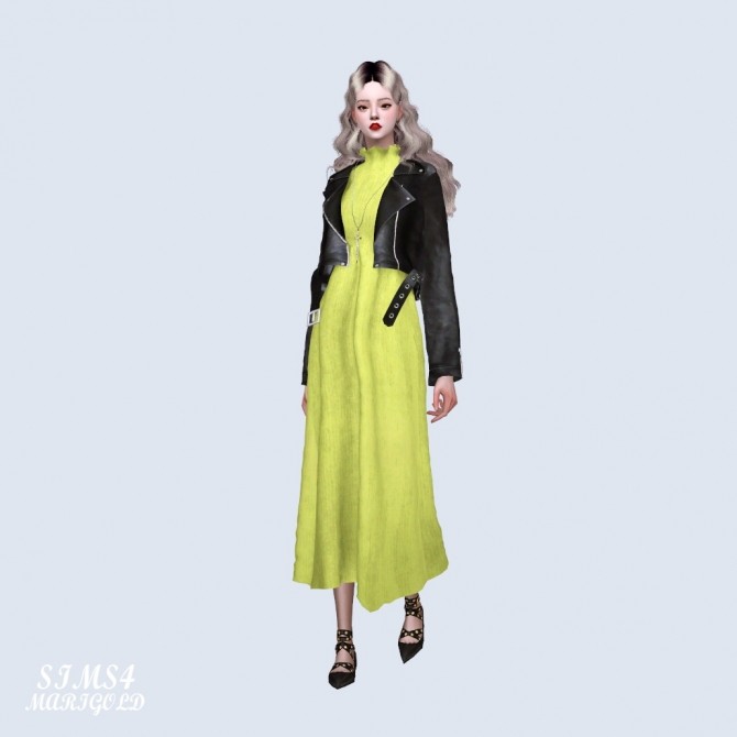 Sims 4 Biker Jacket With Long Dress (P) at Marigold