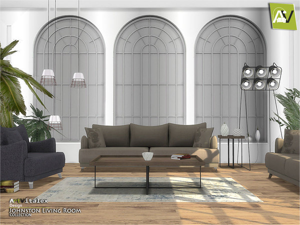 Sims 4 Johnston Living Room by ArtVitalex at TSR