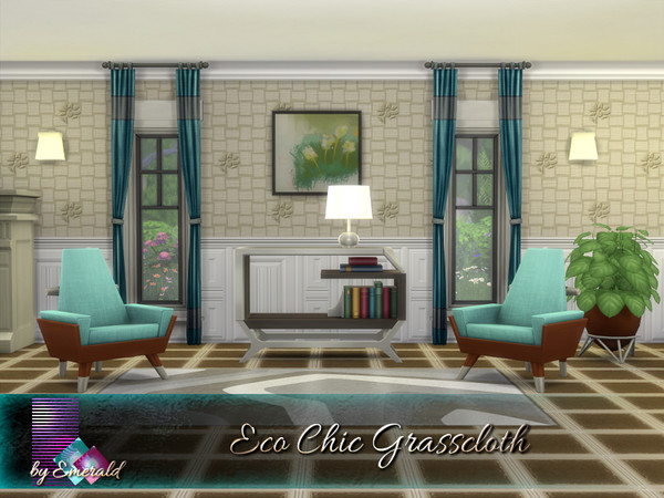 Sims 4 Eco Chic Grasscloth by emerald at TSR