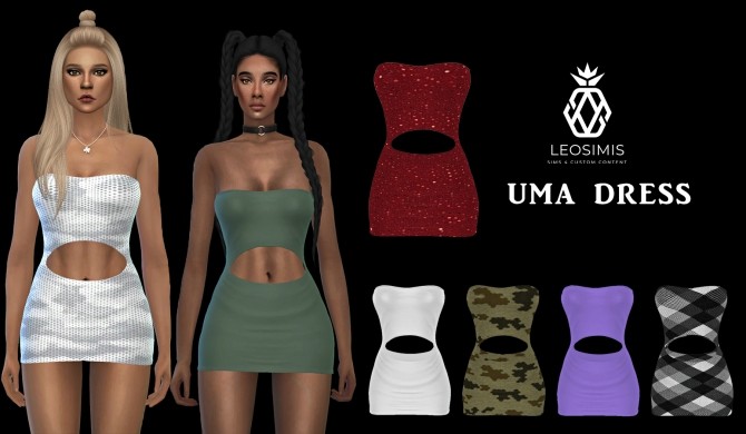Sims 4 Uma Dress (P) at Leo Sims