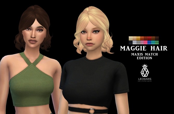 Sims 4 Maggie Hair MM at Leo Sims