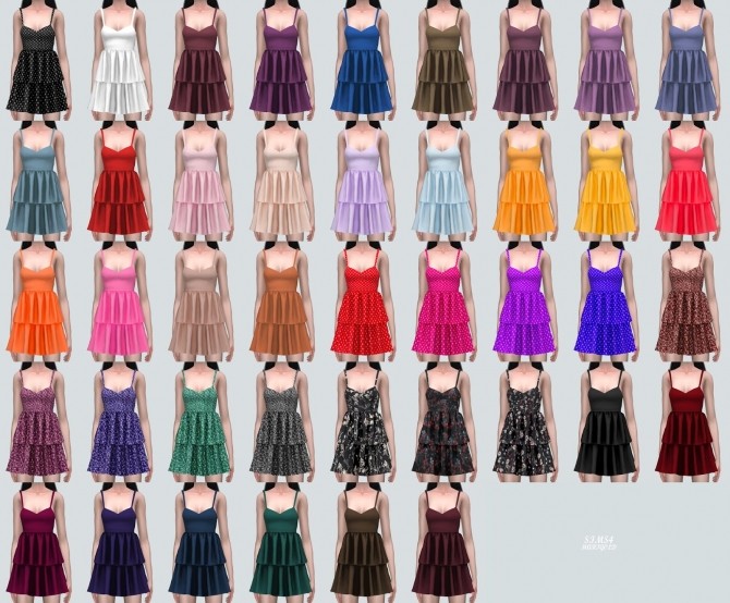 Sims 4 Love Mini Tiered Dress (P) at Marigold