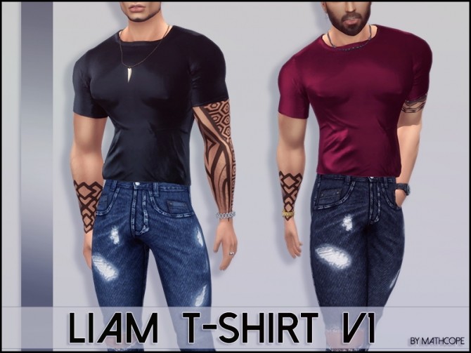 Sims 4 Liam t shirt V1 by Mathcope at Sims 4 Studio