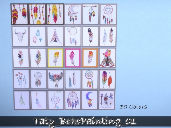 Sims 4 Boho paintings 01 at Taty – Eámanë Palantír