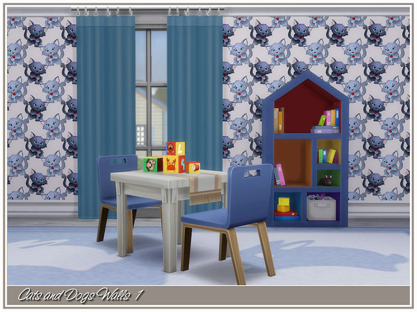 Sims 4 Cats and Dogs Walls by marcorse at TSR