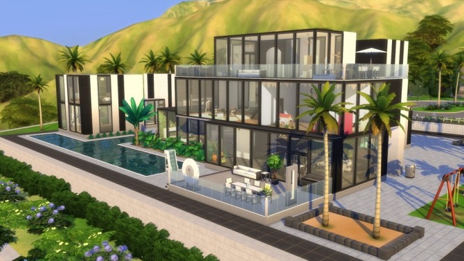 Sims 4 Mega Plaza Top View Modern house by dajuberthelot at Mod The Sims