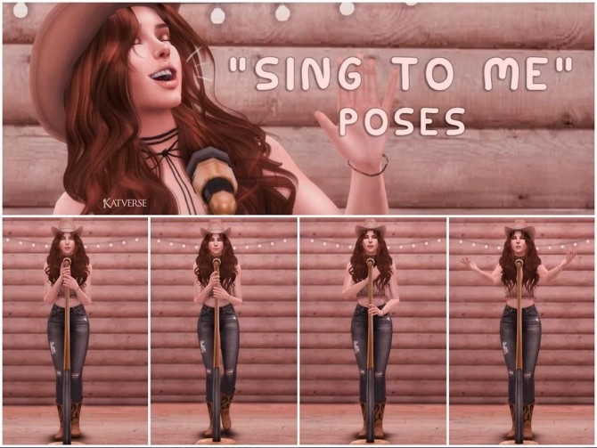 Sims 4 Sing to Me poses at Katverse