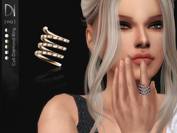 Sims 4 Coil Diamond Ring by DarkNighTt at TSR