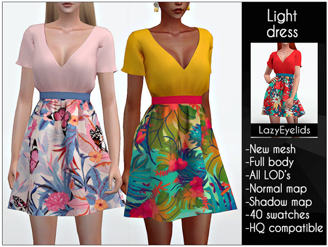 Sims 4 Light dress at LazyEyelids