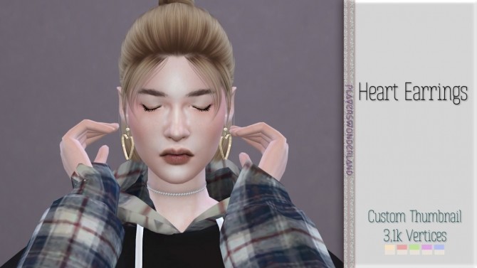 Sims 4 Heart Earrings at PW’s Creations