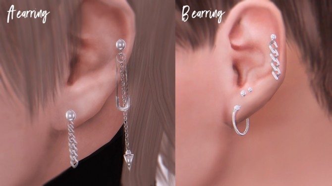 Sims 4 Taeyong earrings A&B at Kiro