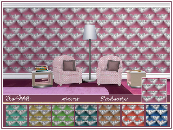 Sims 4 Bow Walls by marcorse at TSR