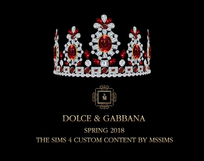 Sims 4 SPRING 2018 crown and earrings at MSSIMS