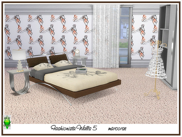 Sims 4 Fashionista Walls by marcorse at TSR