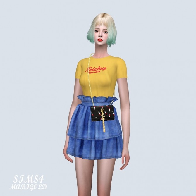 Sims 4 Tiered Skirt 2 at Marigold