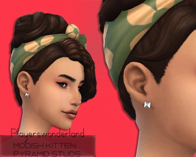 Sims 4 Modish Kitten pyramid studs at PW’s Creations