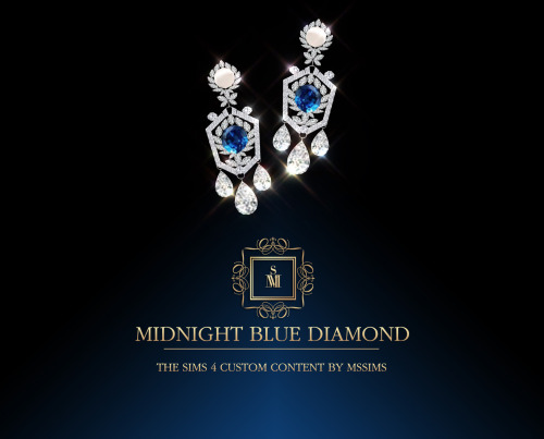 Sims 4 MIDNIGHT BLUE DIAMOND CROWN & EARRINGS at MSSIMS