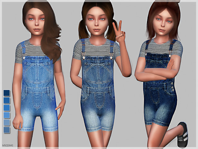 Sims 4 Children Dungaree N01 at MSQ Sims