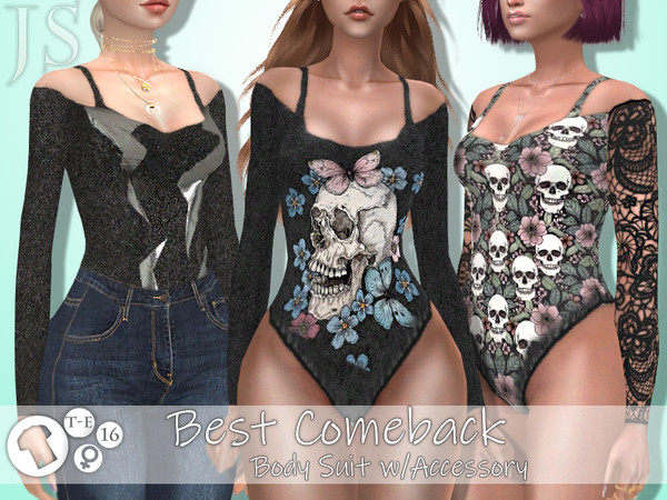 Sims 4 Best Comeback Body Suit w/Accessory by JavaSims at TSR