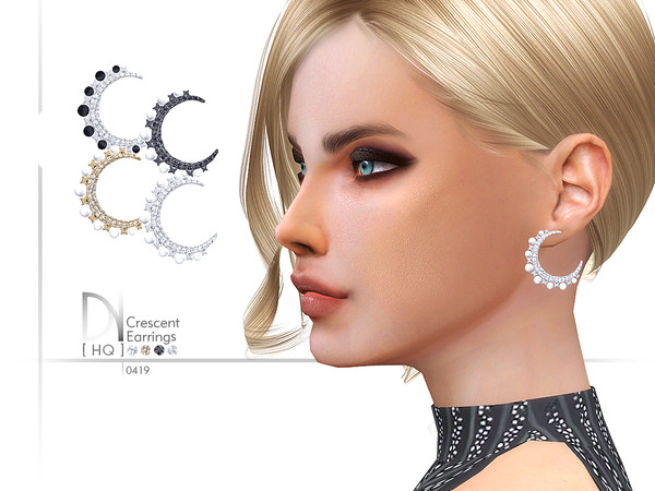 Sims 4 Crescent Earrings by DarkNighTt at TSR