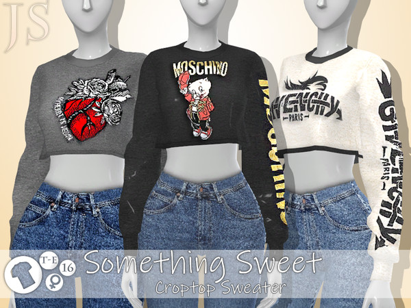 Sims 4 Something Sweet Crop Top Sweaters by JavaSims at TSR