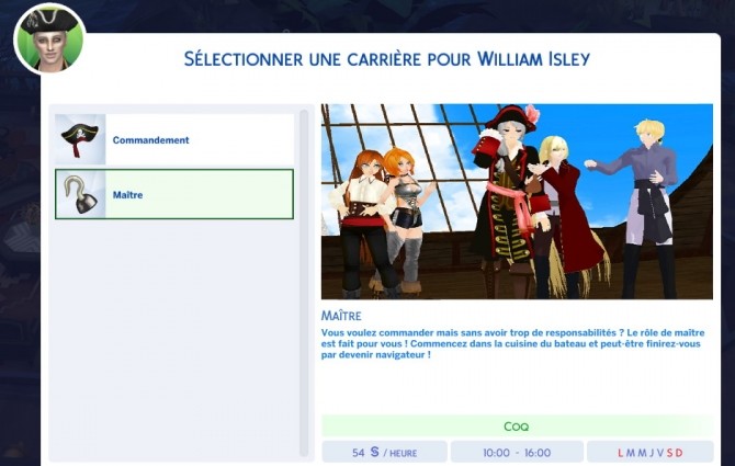 Sims 4 Pirate Career by vickyvoorhees at Mod The Sims