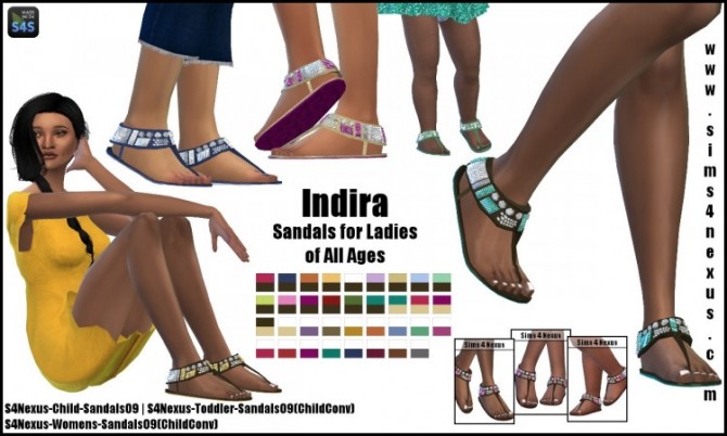 Sims 4 Indira sandals all ages by SamanthaGump at Sims 4 Nexus