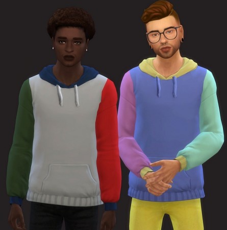 Multi Colored Hoodie at Maimouth Sims4