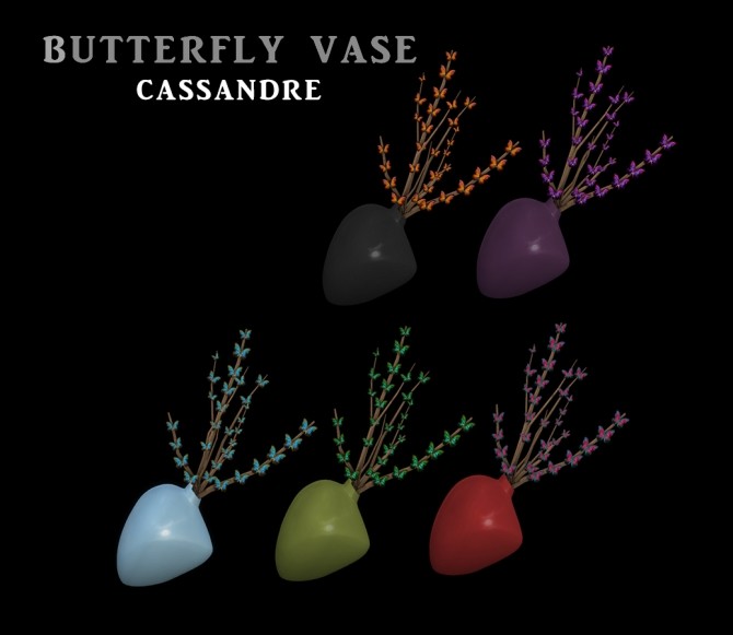 Sims 4 Butterfly Vase at Leo Sims