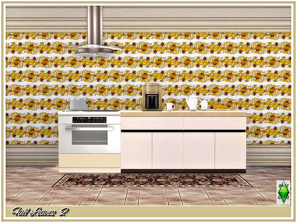 Sims 4 Fall Leaves Walls by marcorse at TSR