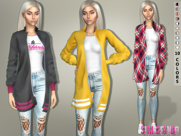 Sims 4 382 Casual Outfit With Coat by sims2fanbg at TSR