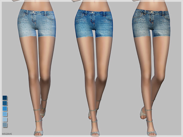 Sims 4 Sparkle Denim Shorts at MSQ Sims