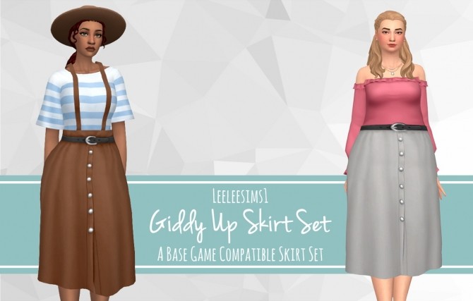 Sims 4 Giddy Up Skirt Set at leeleesims1
