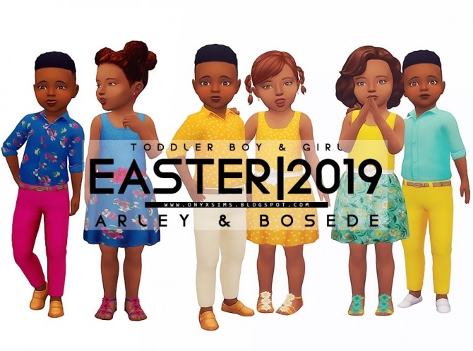 Sims 4 Easter 2019 Toddler Arley & Bosede Sets at Onyx Sims