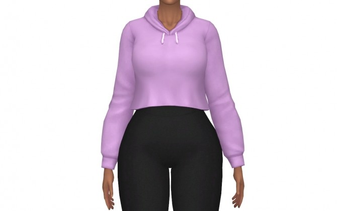 Sims 4 Cropped Up Hoodie at leeleesims1