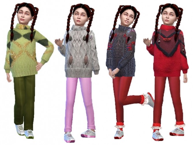 Sims 4 Knitted sweaters for girls at Trudie55